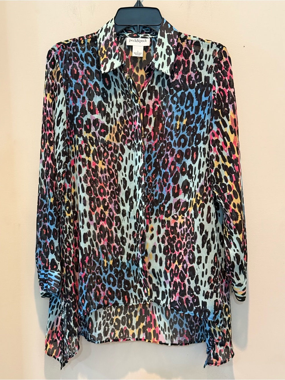 Peck & Peck Multicolor Leopard Print Button-Down Shirt